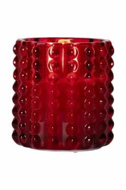 Ljus|Jotex FLAMME DOTTY Batterdrivet Ljus Röd