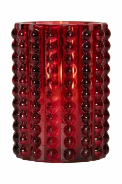 Ljus|Jotex FLAMME DOTTY Batterdrivet Ljus Röd