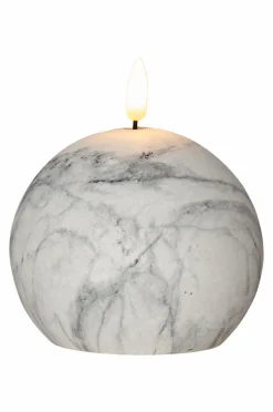 Ljus|Jotex FLAMME MARBLE Blockljus LED 12 Cm Grå