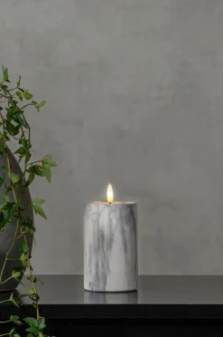 Ljus|Jotex FLAMME MARBLE Blockljus LED 15 Cm Grå