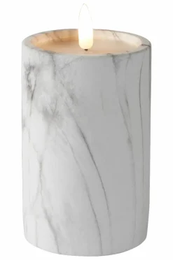Ljus|Jotex FLAMME MARBLE Blockljus LED 15 Cm Grå