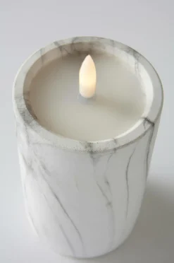 Ljus|Jotex FLAMME MARBLE Blockljus LED 15 Cm Grå