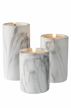 Ljus|Jotex FLAMME MARBLE Blockljus LED 17,5 Cm Grå