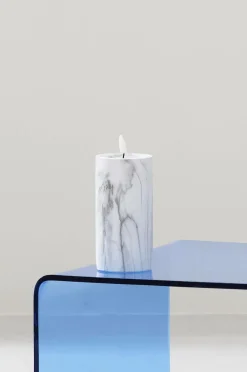 Ljus|Jotex FLAMME MARBLE Blockljus LED 17,5 Cm Grå