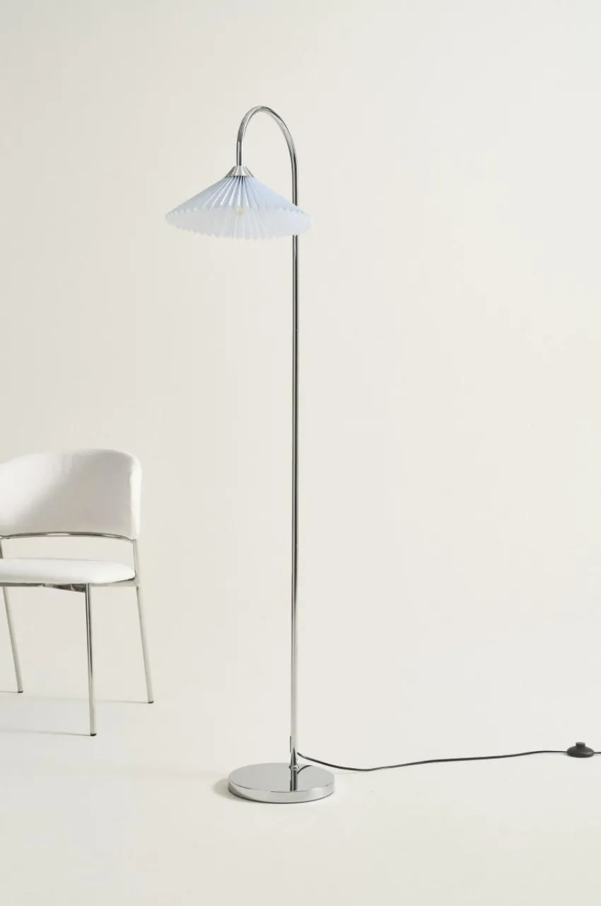 Golvlampor|Jotex FLORENCE Golvlampa Krom/ljusblå