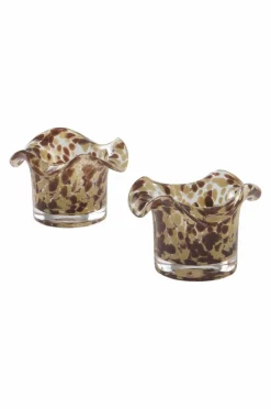 Ljuslyktor|Jotex FREESIA Ljuslykta 2-pack Clear with yellow/ coffee brown