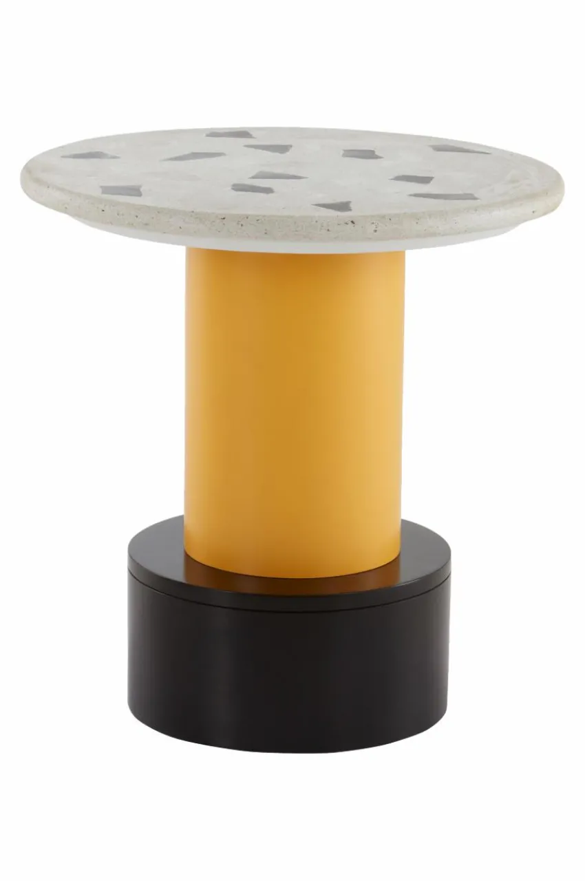 Bord|Jotex FRESNO Sidobord ø 50 Cm Gul/svart