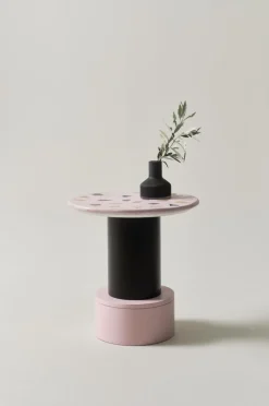 Bord|Jotex FRESNO Sidobord ø 50 Cm Svart/rosa