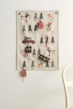 Juldekoration|Väggdekoration|Jotex GALWAY Adventskalender Ekologisk Naturvit/Multi