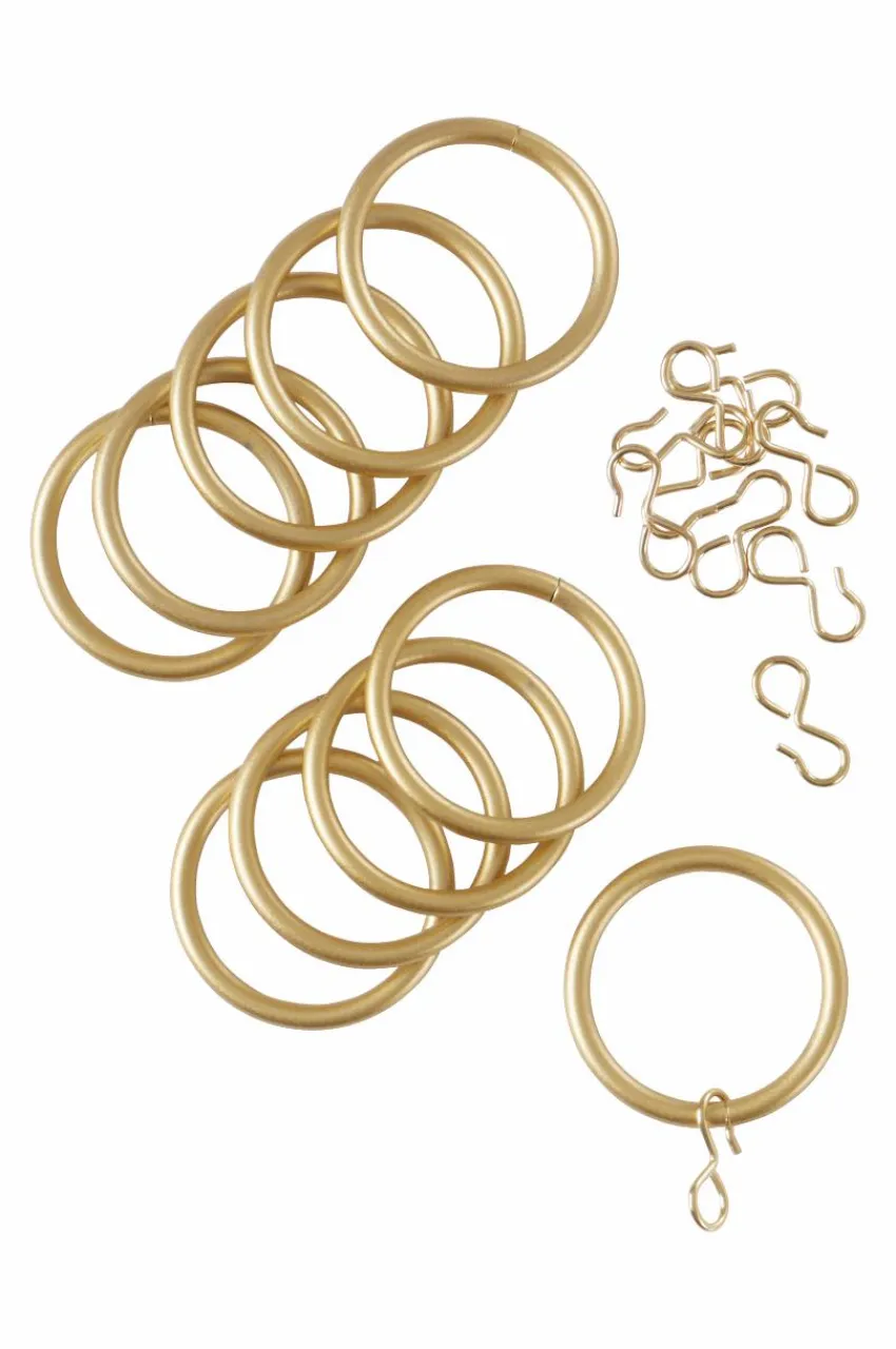 Gardintillbehör|Jotex Gardinringar 10-pack Guld