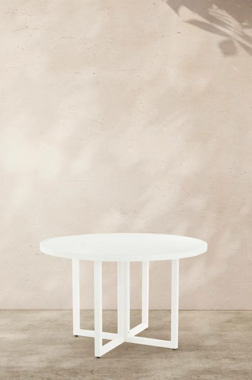 Utebord|Utemöbler|Jotex GIBRALTAR Matbord ø 120 Cm Vit