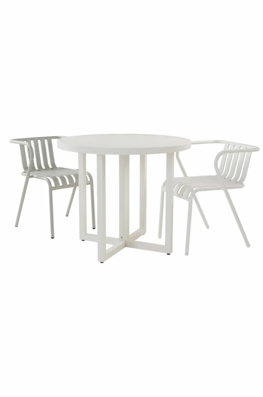 Utebord|Utemöbler|Jotex GIBRALTAR Matbord ø 90 Cm Vit