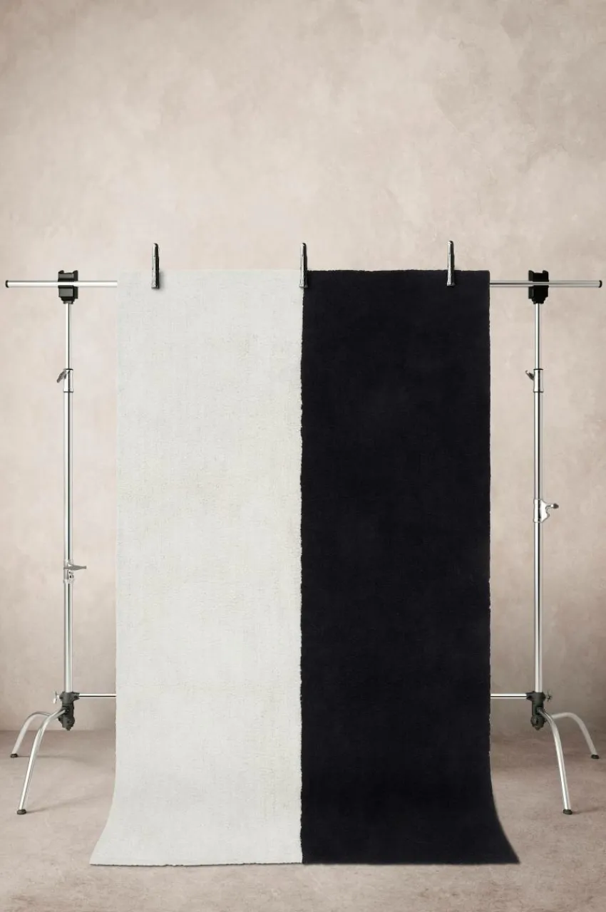 Bomulls- & Trasmattor|Jotex GIGA Bomullsmatta 140x270 Cm - Ekologisk Svart/Vit