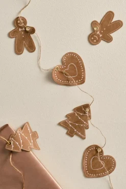 Juldekoration|Jotex GINGERBREAD Etikett 6-pack Konjaksbrun