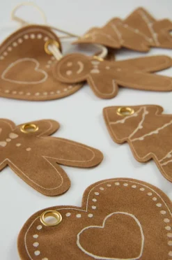 Juldekoration|Jotex GINGERBREAD Etikett 6-pack Konjaksbrun