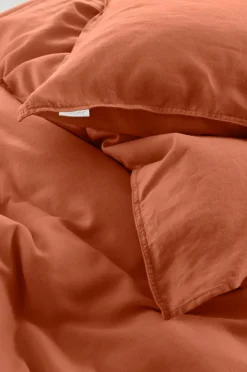 Påslakanset|Jotex HANNAH Påslakanset Dubbelsäng Bränd orange