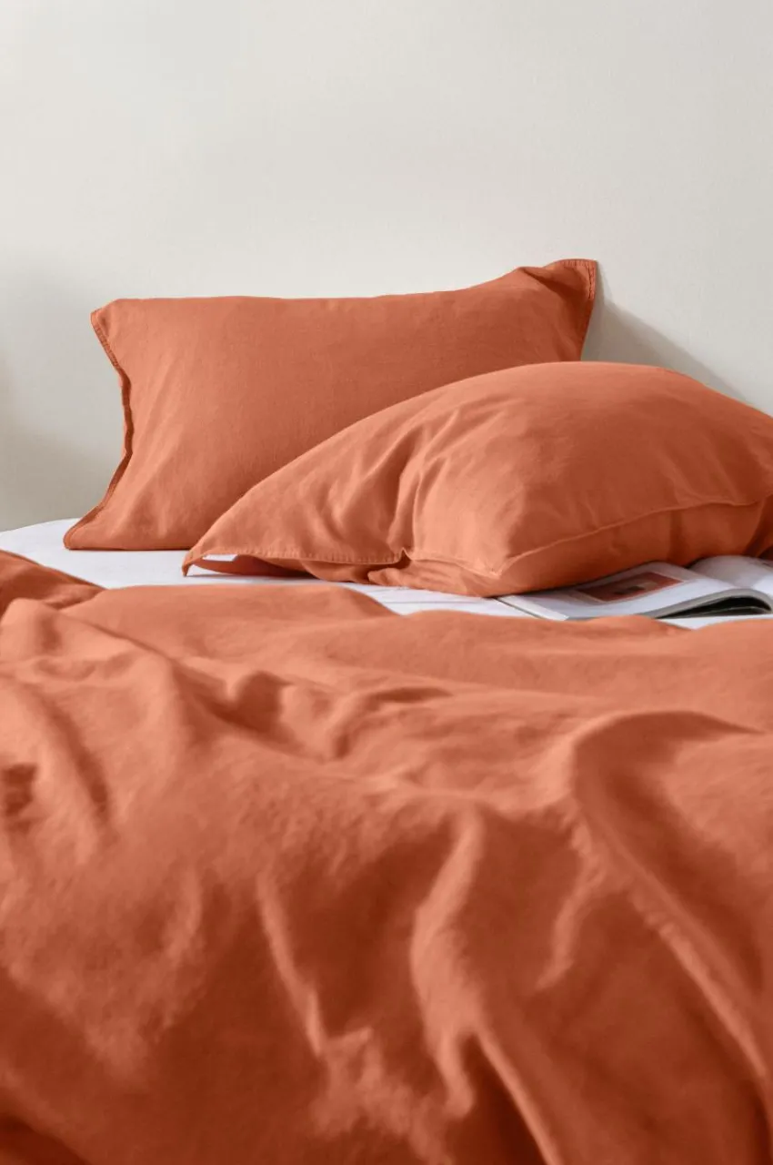 Påslakanset|Jotex HANNAH Påslakanset Enkelsäng Bränd orange