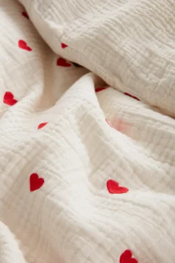 Barnsängkläder|Jotex HEARTS Påslakanset Enkelsäng - Ekologisk Naturvit
