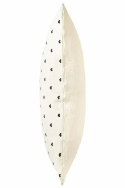 Barnsängkläder|Jotex HEARTS örngott 90x50 Cm - Ekologisk Vit/svart