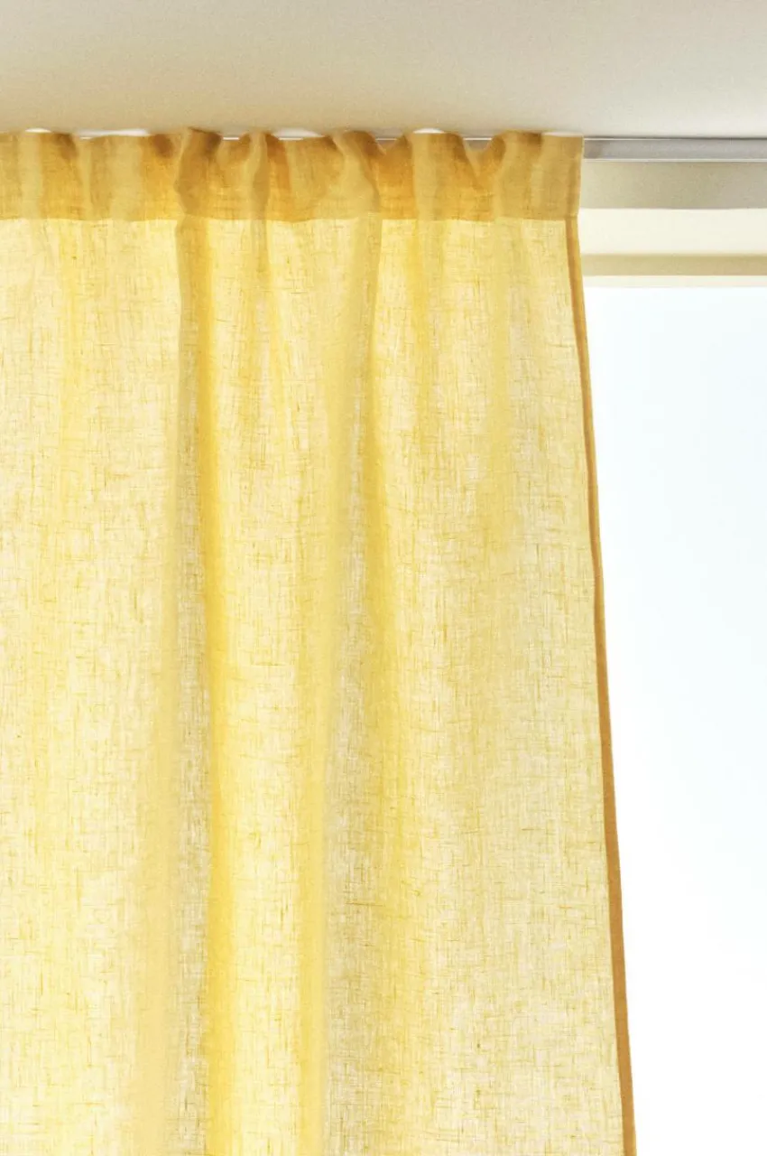 Linnegardiner|Multifunktionsgardiner|Jotex HEDDIE Linnegardin 2-pack Gul