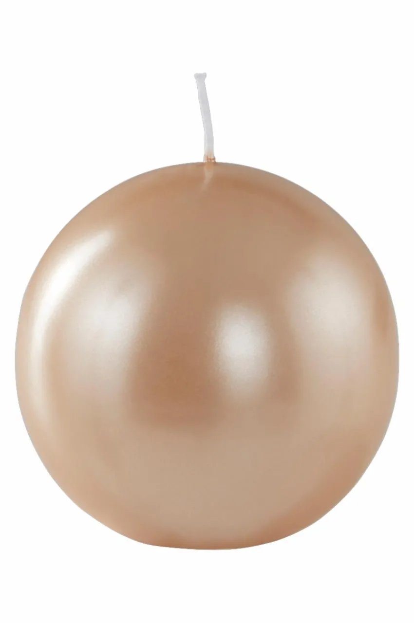 Ljus|Juldekoration|Jotex HILTON METALLIC Kulljus ø 10 Cm Ljusbeige
