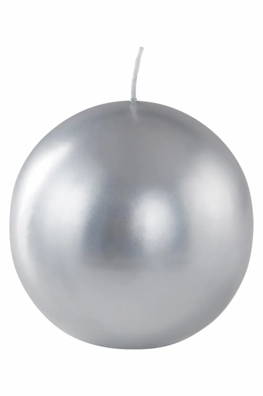 Ljus|Juldekoration|Jotex HILTON METALLIC Kulljus ø 10 Cm Silver