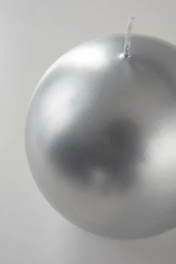 Ljus|Juldekoration|Jotex HILTON METALLIC Kulljus ø 8 Cm Silver