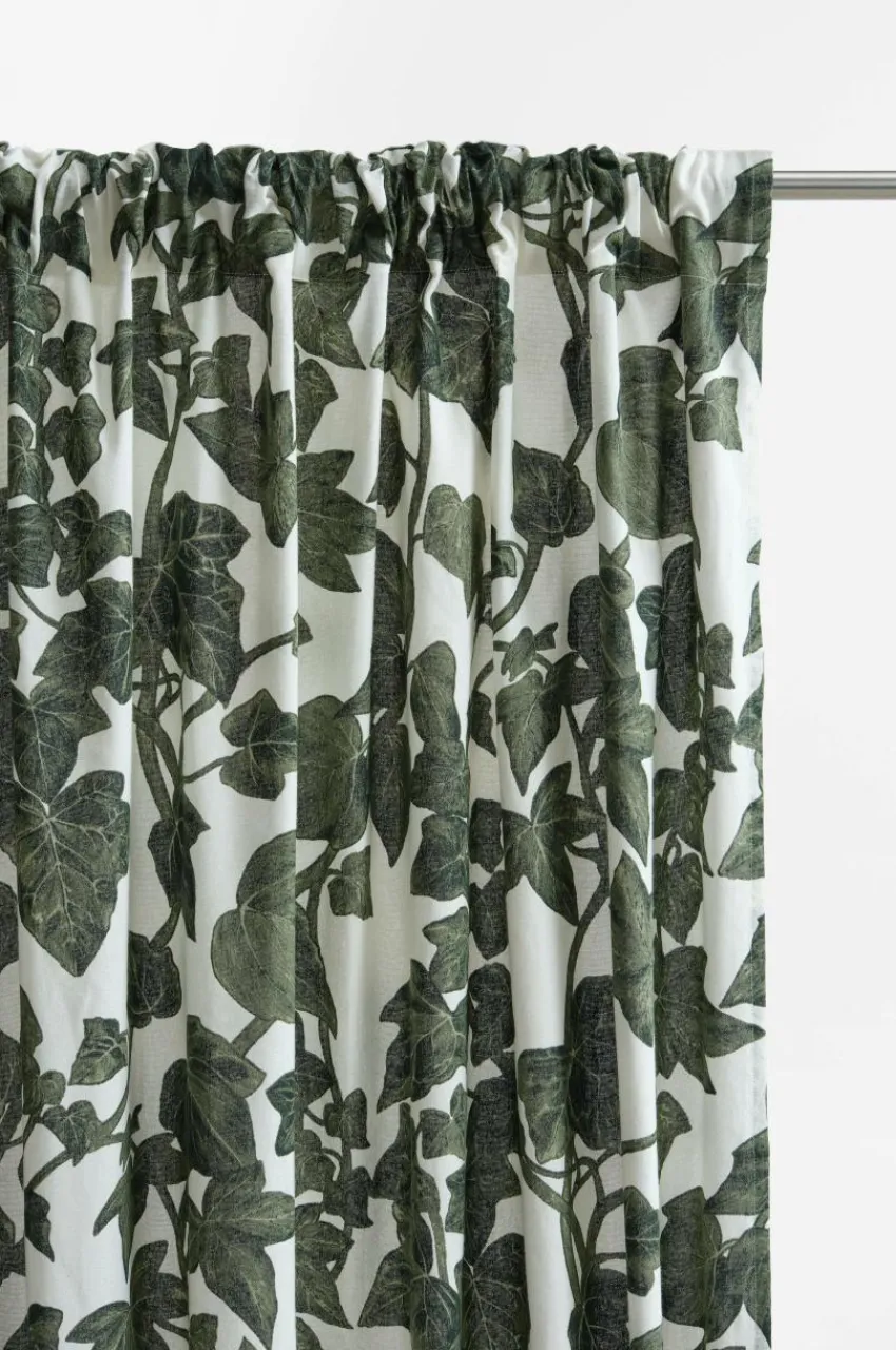 Multifunktionsgardiner|Jotex IVY Multifunktionsgardin 2-pack Naturvit/grön
