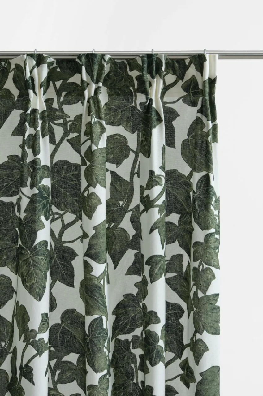 Multifunktionsgardiner|Jotex IVY Multifunktionsgardin 2-pack Naturvit/grön