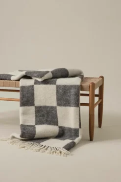 Plädar & Filtar|Jotex JEN Ullpläd Svart/vit