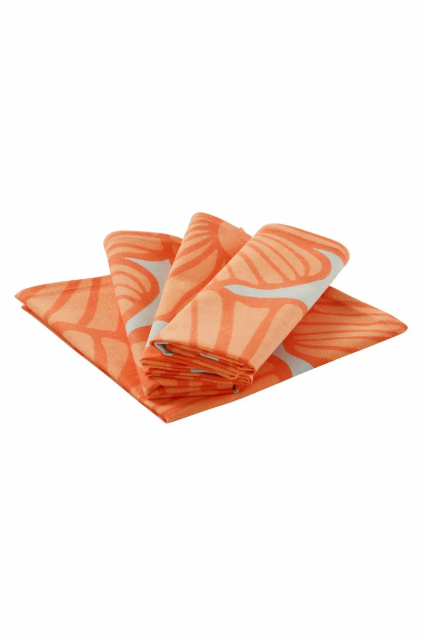 Servetter|Jotex JOSIE Servett 4-pack Blå/aprikos