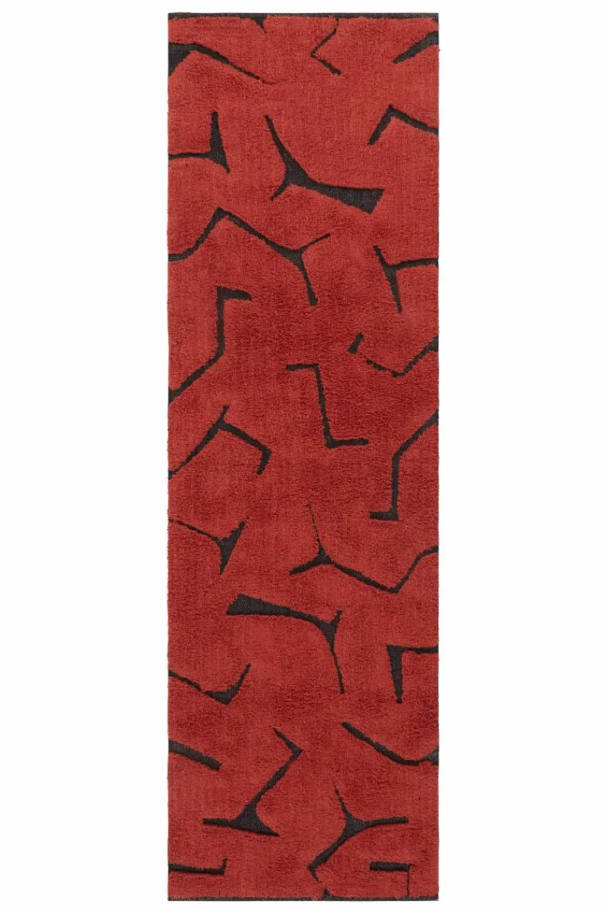 Bomulls- & Trasmattor|Jotex JUNIPER Bomullsmatta 70x250 Cm Rost/Svart