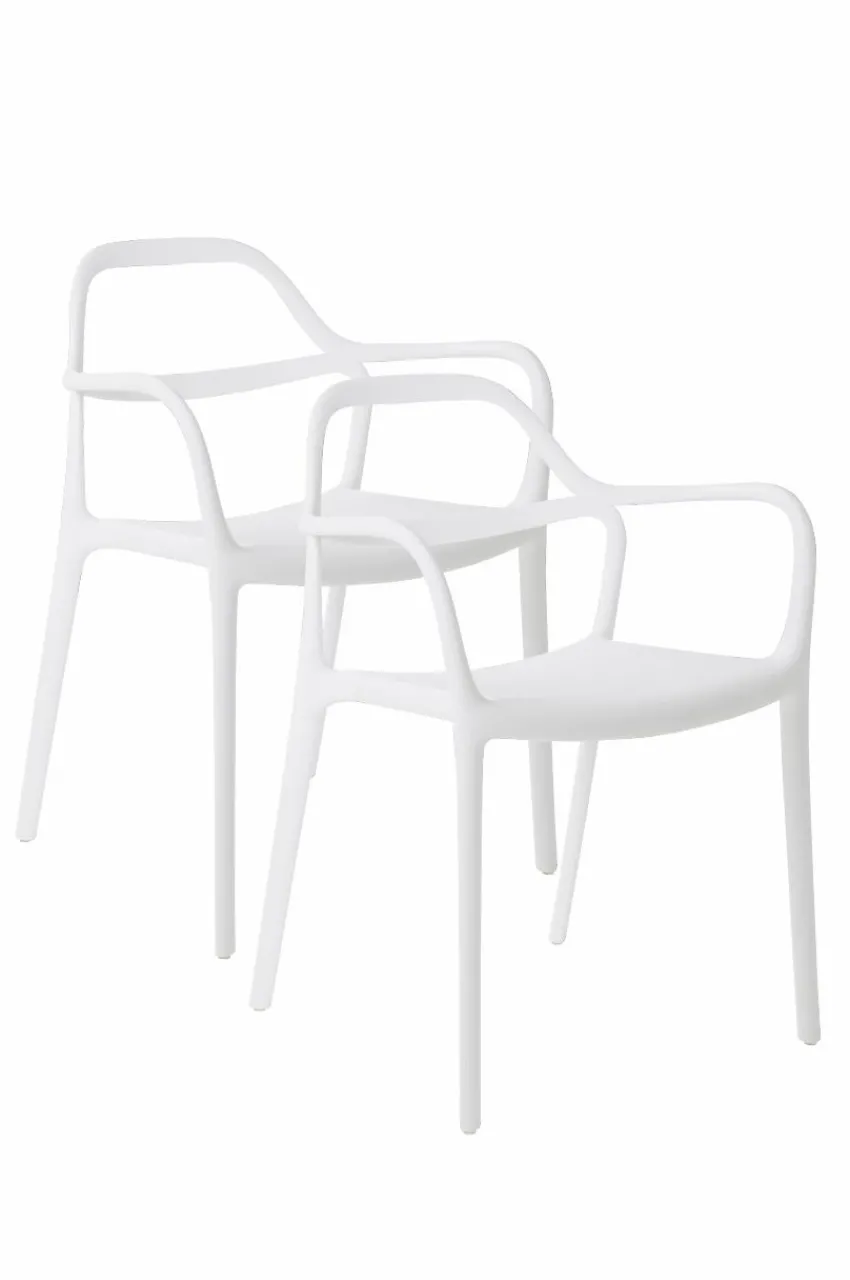 Utestolar & Utepallar|Utemöbler|Jotex KARLABY Karmstol 2-pack Vit