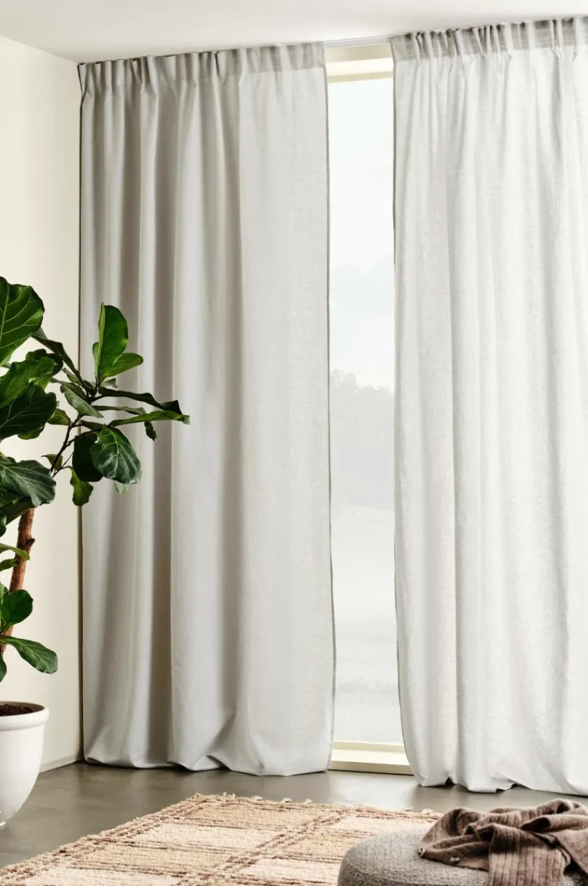 Julgardiner|Linnegardiner|Jotex KIT Linnegardin 2-pack Ljusgrå