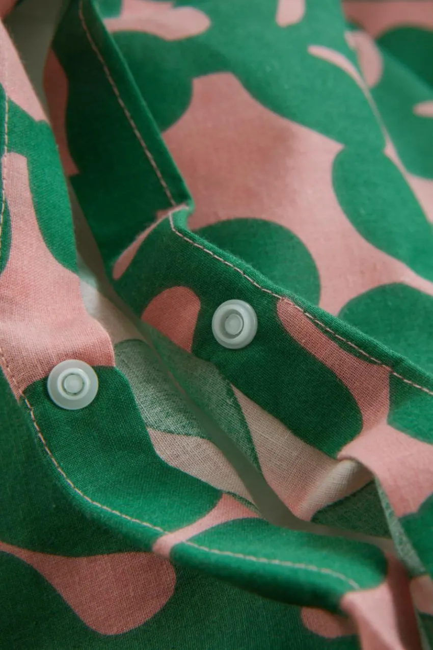 Påslakanset|Jotex KNOTA Påslakanset Dubbelsäng Ekologisk Rosa/grön