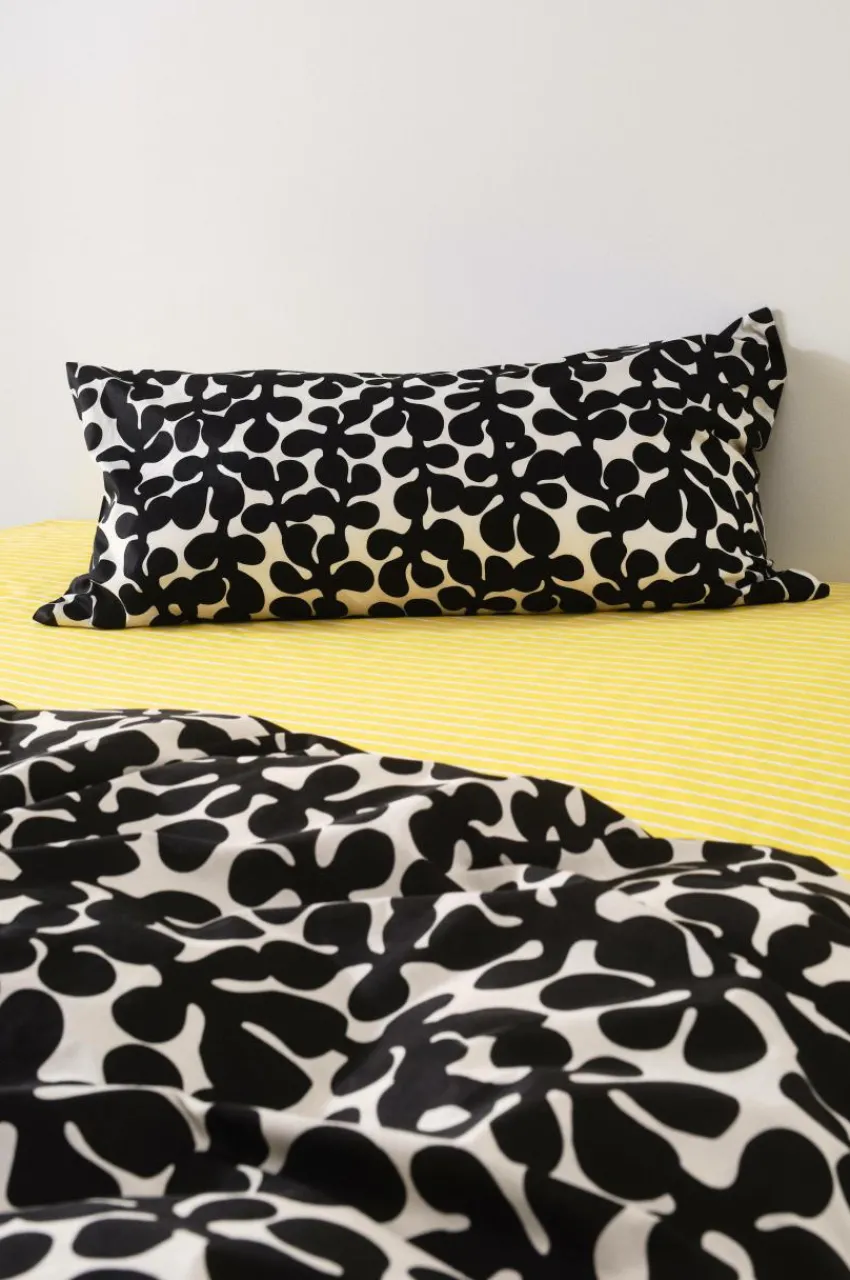 Örngott|Jotex KNOTA 90x50 Cm Ekologisk örngott Vit/svart