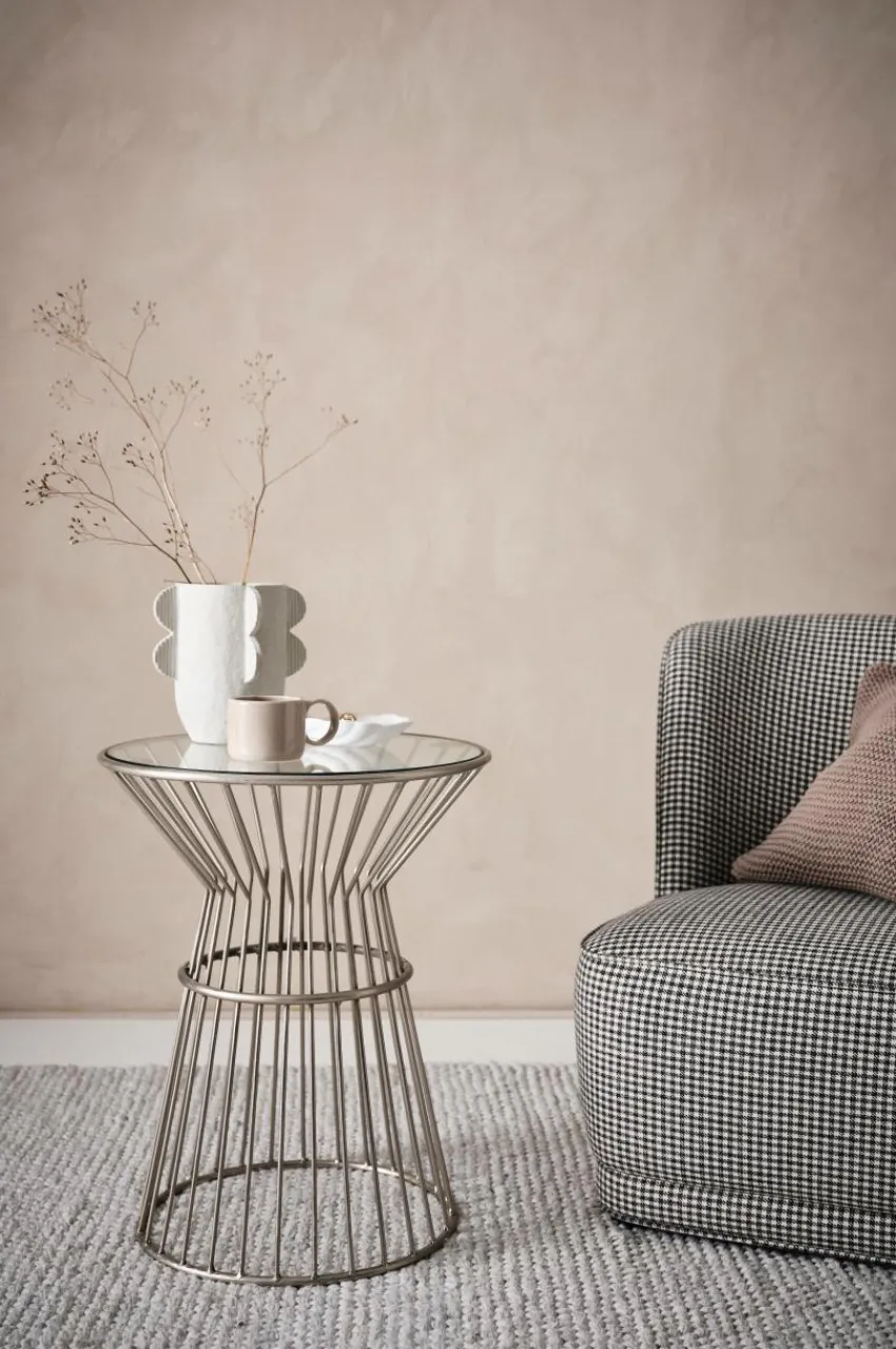 Bord|Jotex LARINO Sidobord ø 49 Cm Glas/krom