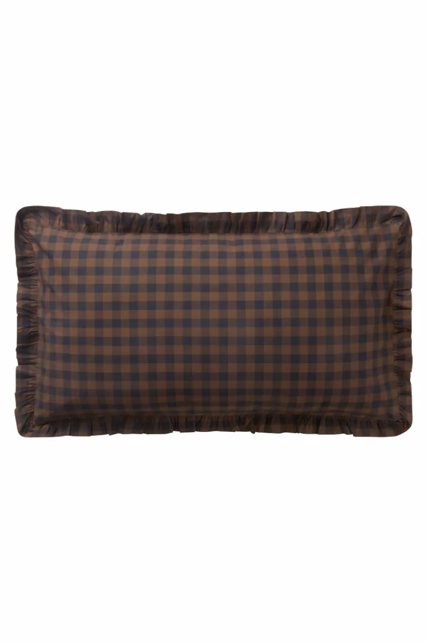 Örngott|Jotex LAUREN FRILL örngott Med Volang Ekologisk 90x50 Cm Brun/svart