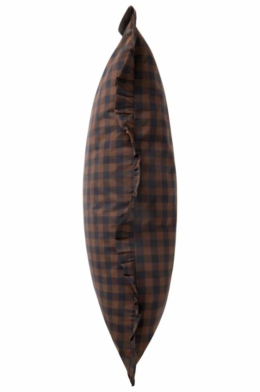 Örngott|Jotex LAUREN FRILL örngott Med Volang Ekologisk 90x50 Cm Brun/svart