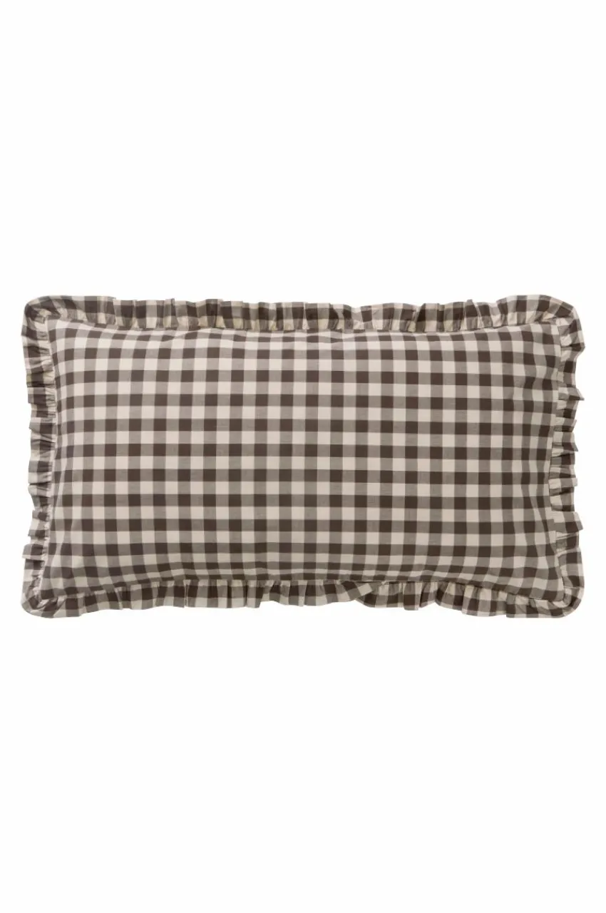 Örngott|Jotex LAUREN FRILL örngott Med Volang Ekologisk 90x50 Cm Brun/beige