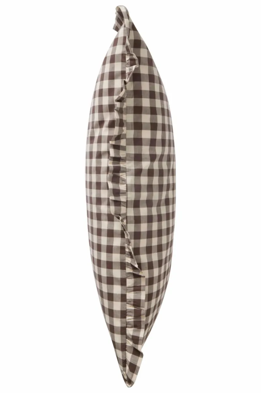 Örngott|Jotex LAUREN FRILL örngott Med Volang Ekologisk 90x50 Cm Brun/beige
