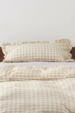 Örngott|Jotex LAUREN FRILL örngott Med Volang Ekologisk 90x50 Cm Beige/vit