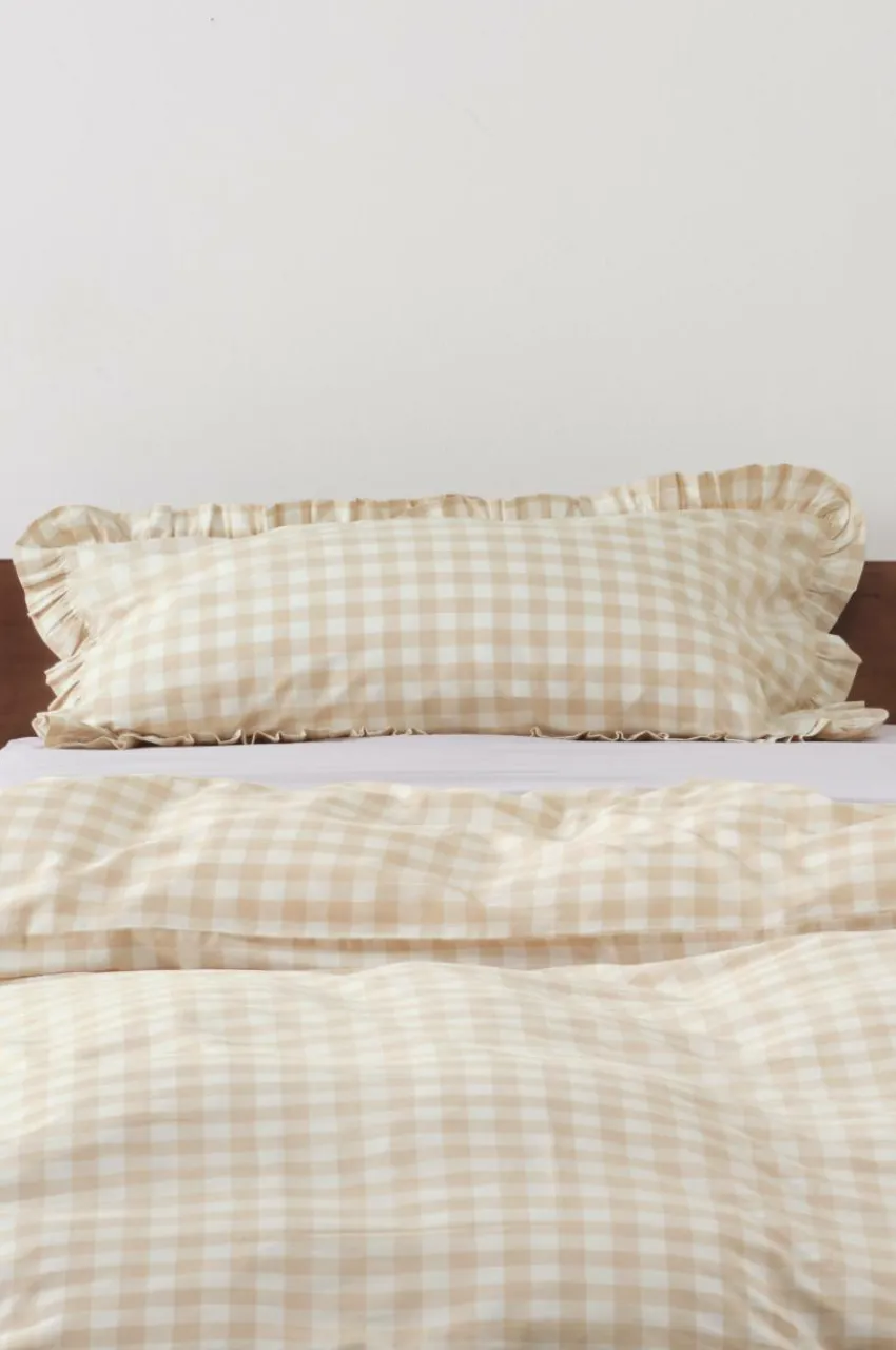 Örngott|Jotex LAUREN FRILL örngott Med Volang Ekologisk 90x50 Cm Beige/vit