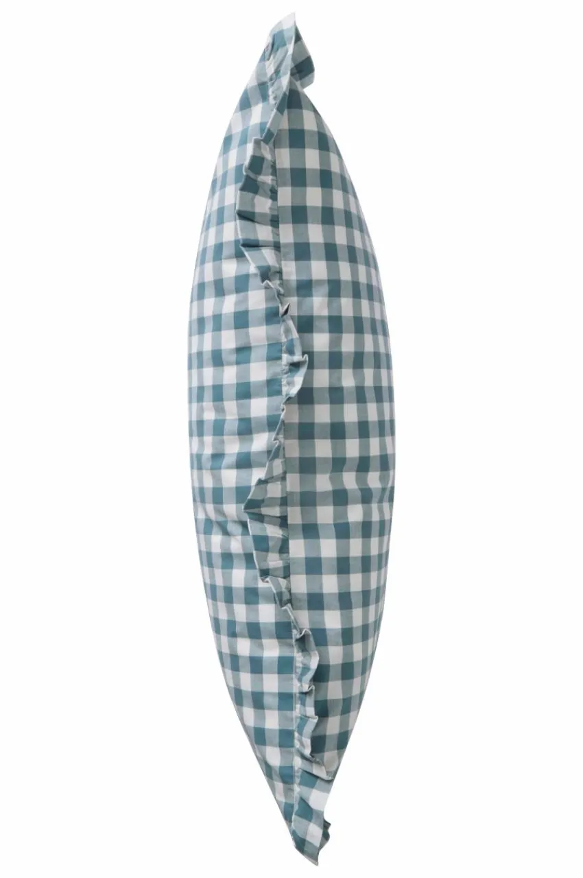 Örngott|Jotex LAUREN FRILL örngott Med Volang Ekologisk 90x50 Cm Blå/vit