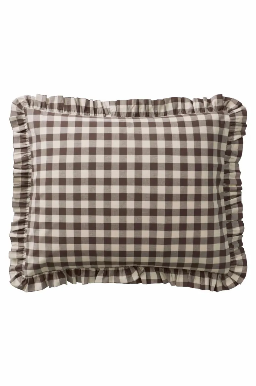 Örngott|Jotex LAUREN FRILL örngott Med Volang Ekologisk 60x50 Cm Brun/beige