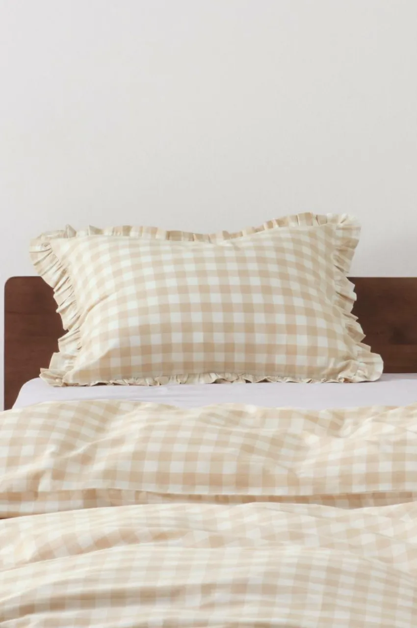 Örngott|Jotex LAUREN FRILL örngott Med Volang Ekologisk 60x50 Cm Beige/vit