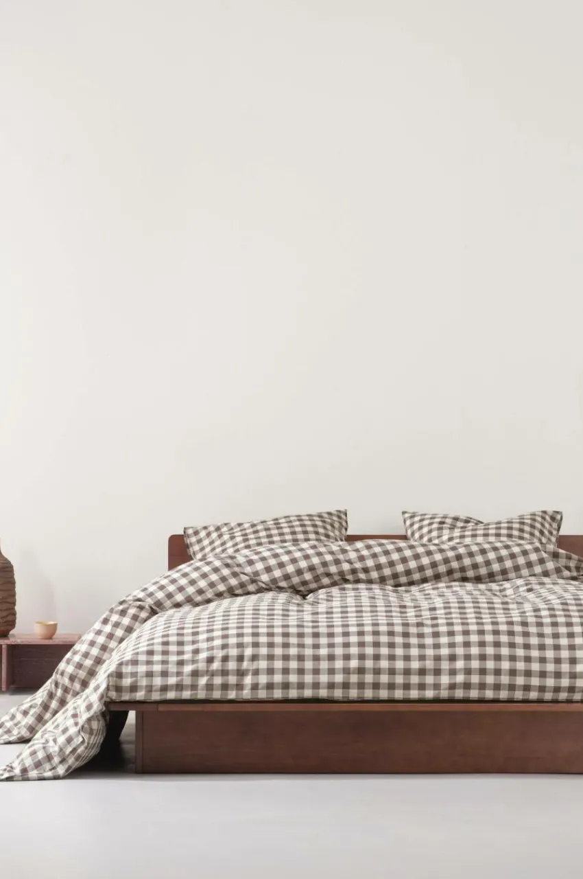Påslakanset|Jotex LAUREN Påslakanset Dubbelsäng Ekologisk Brun/beige