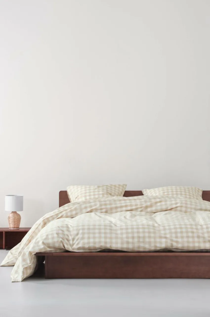Påslakanset|Jotex LAUREN Påslakanset Dubbelsäng Ekologisk Beige/vit