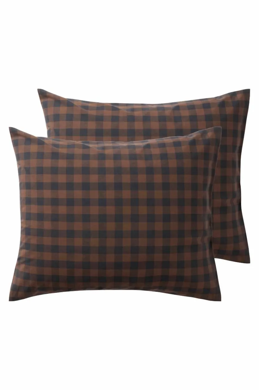 Örngott|Jotex LAUREN örngott 2-pack 60x50 Cm Ekologisk Brun/svart