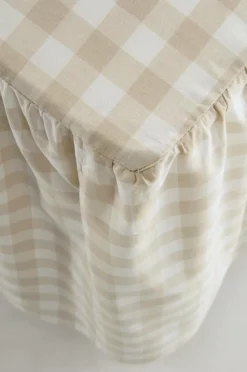 Sängkappor|Jotex LAUREN Sängkappa Ekologisk Höjd 45 Cm Beige/vit